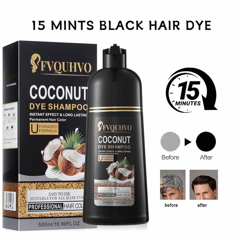 Coconut Oil Hair Colour Shampoo,Botanical Extracts - Long Lasting,Ammonia Free Conditioner Mild Black Hair Colour Shampoo keracolor Haircare brown  hair color dark brown