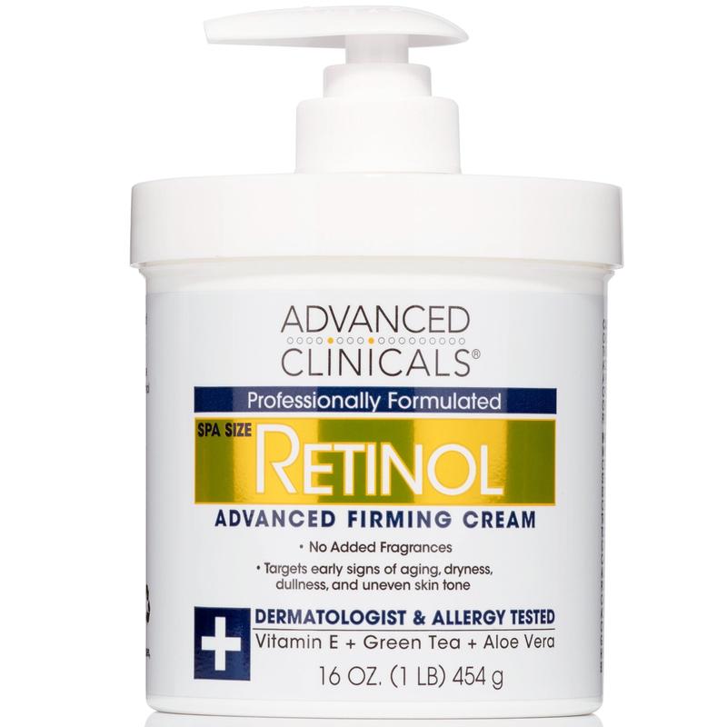 Advanced Clinicals Retinol Advanced Firming Cream for Anti-Aging (No Added Fragrance) 16 Fl Oz