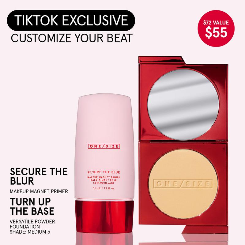 Turn Up the Blur Duo Value Set - Pore-Minimizing Primer & Customizable Award-Winning Pressed Powder Foundation for Smooth Texture and Flawless Skin | Instantly Blurs & Smooths