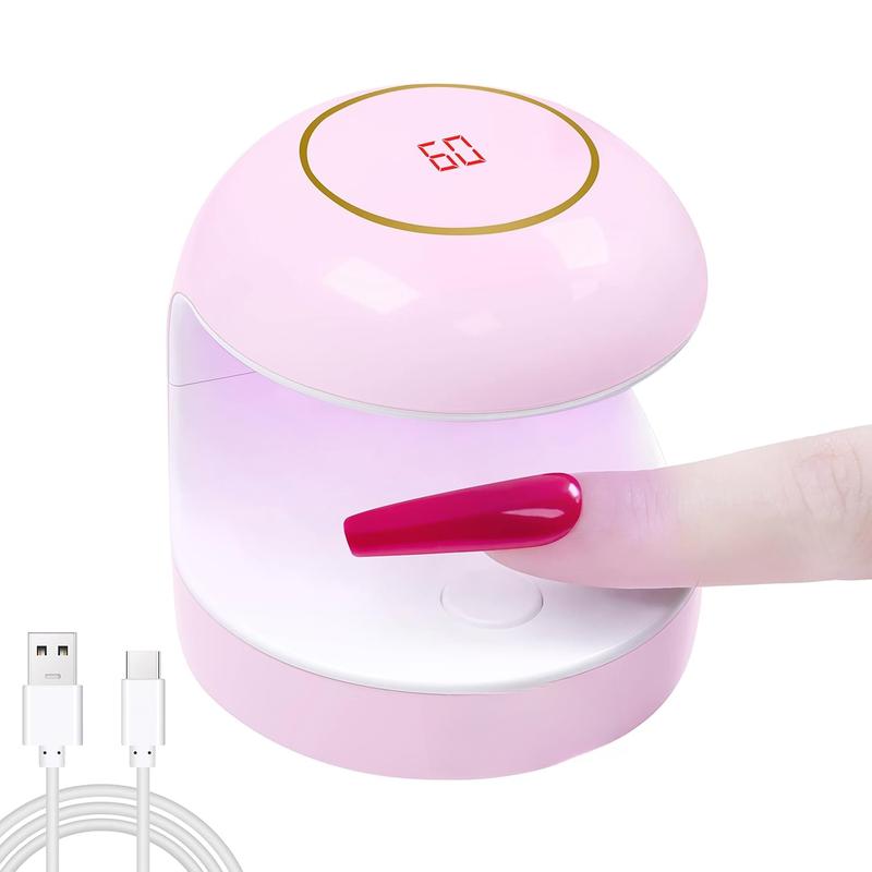 Mini UV Light for Gel Nails, LCD UV Light for Nails 18W One Finger UV LED  Lamp Type-c UV  Lamp Innovative LED  Lamp Professional  Dryer for  ArtPink