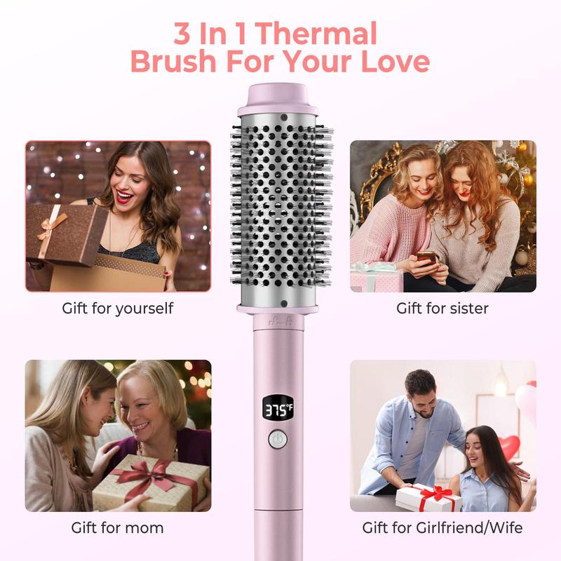 Hair Curler, 1 Set Hair Curling Wand Including 3 Counts 1.25 1.5 1.75 Inch Brush Head, Professional Hair Styling Tool for Home & Salon Use