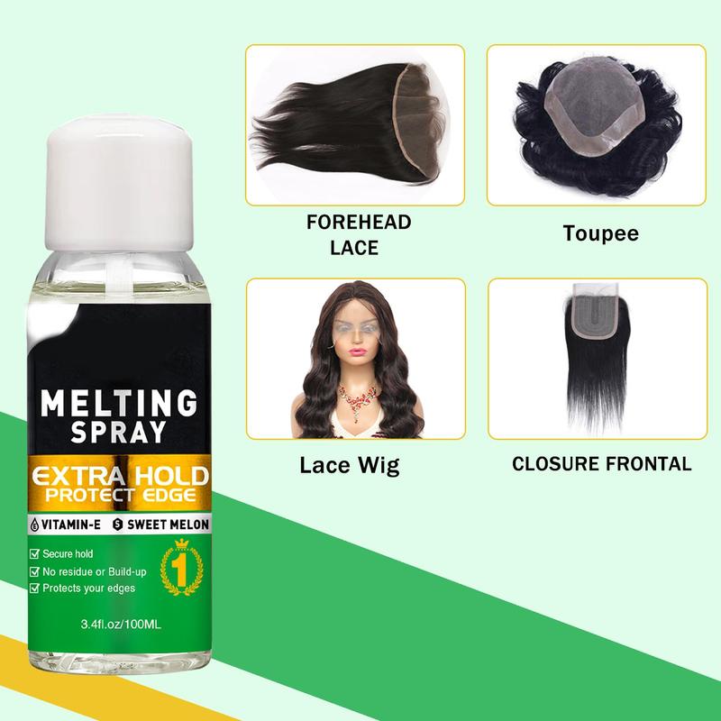 Lace Bond Adhesive Spray for Wigs, Front Extensions, and Closures - Natural Finishing Hold Protects Edges