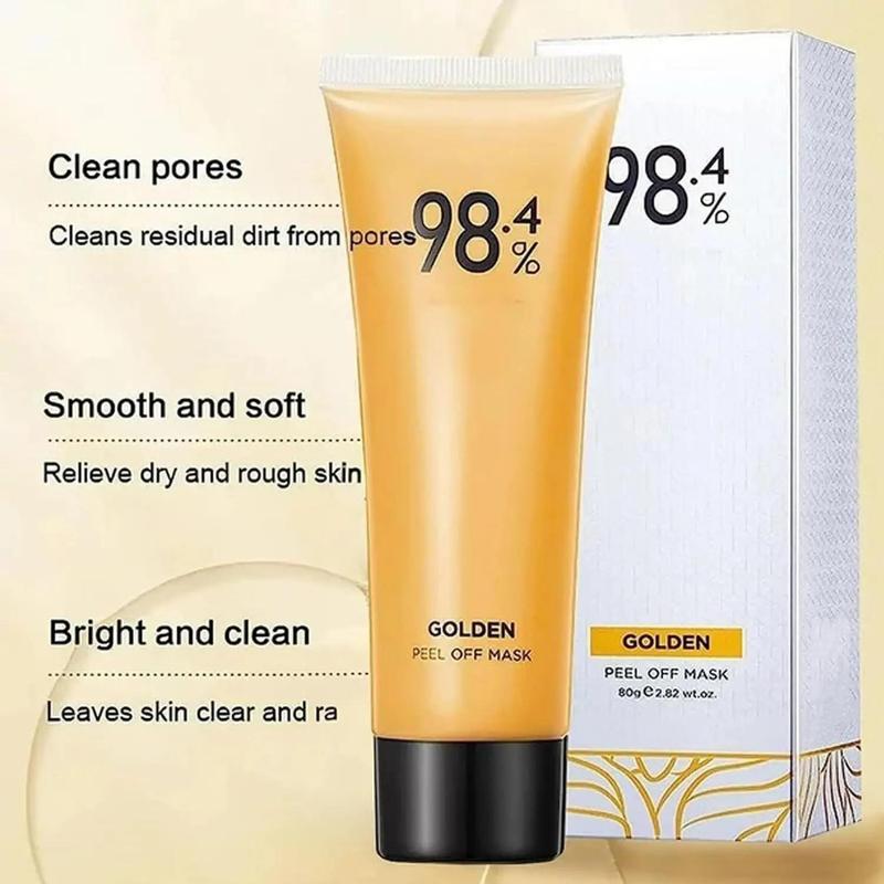 Golden Foil Peel-Off Mask, 2 Counts set Deep Cleansing Facial Mask with Brush, Facial Skin Care Product for Women & Men