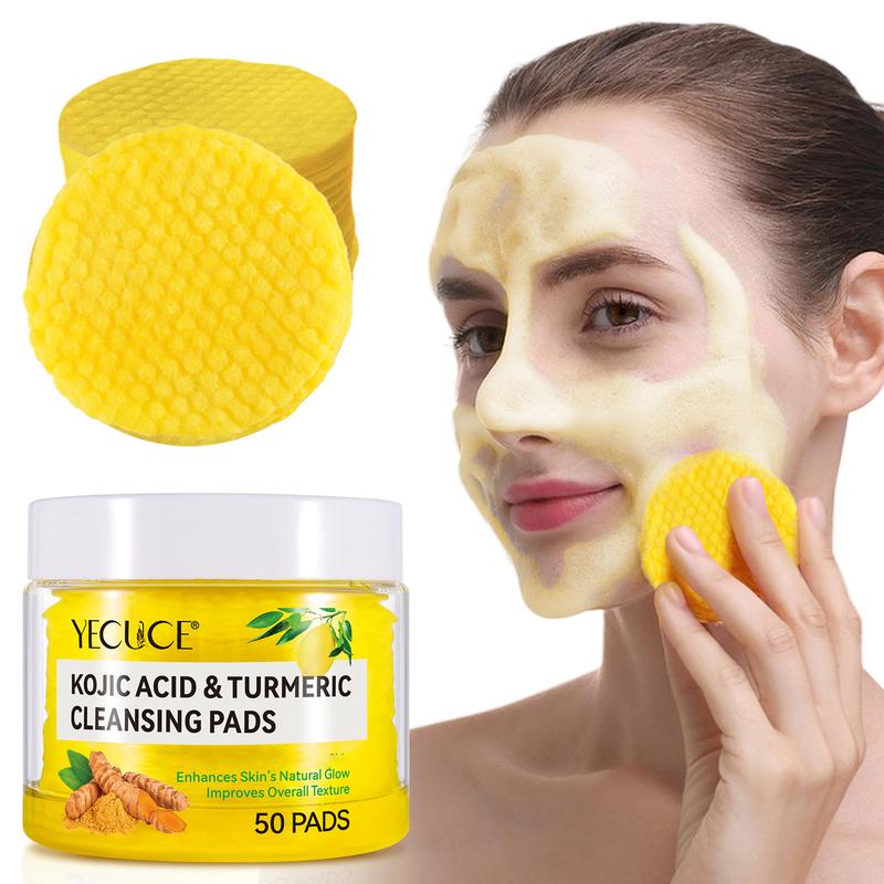 Yecuce Turmeric Kojic Acid Exfoliating Cleansing Pads Skincare Comfort (30 or 50 pads)