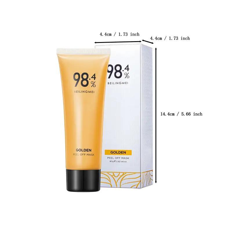 Golden Foil Peel-Off Mask, 2 Counts set Deep Cleansing Facial Mask with Brush, Facial Skin Care Product for Women & Men