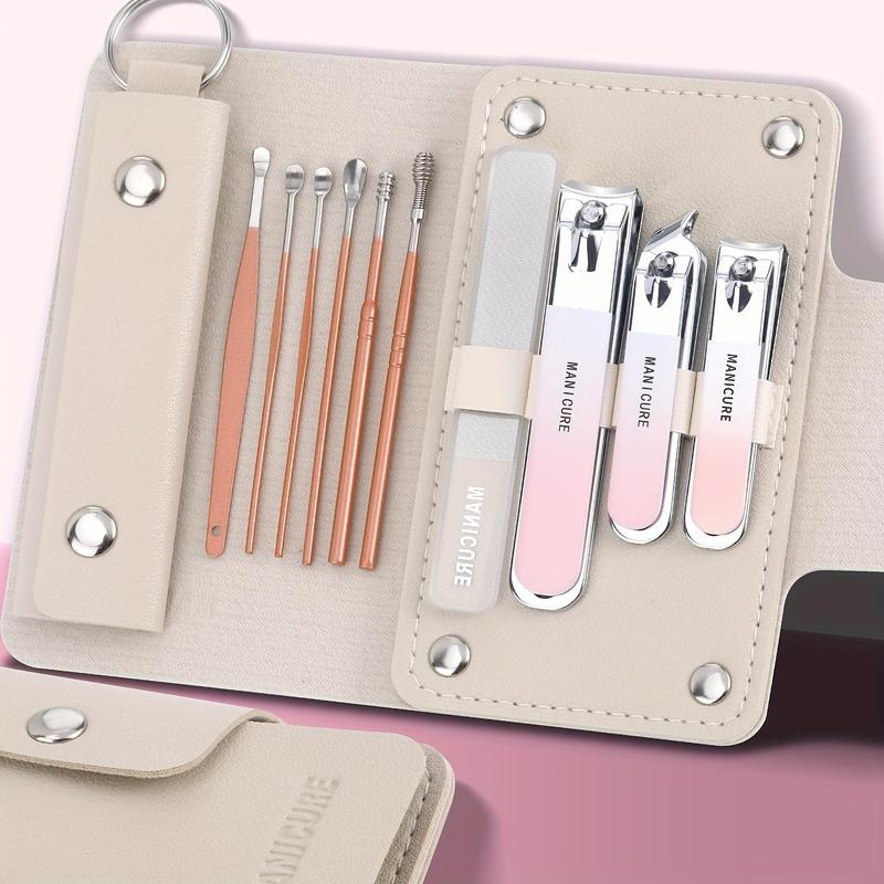 Professional Manicure Set, 10pcs Nail Clipper Kit, Ear Digging Spoon, Personal Care Tools, Grooming Kit for Travel and Home, Nail Supplies, Christmas Gift