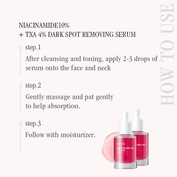 [Anua] Dark Spot Correcting Serum : 10% Niacinamide+ 4% Tranexamic Acid 1.01 fl.oz. (30ml) ｜ Discoloration Serum for Hyperpigmentation, Darkspots & Sunspots