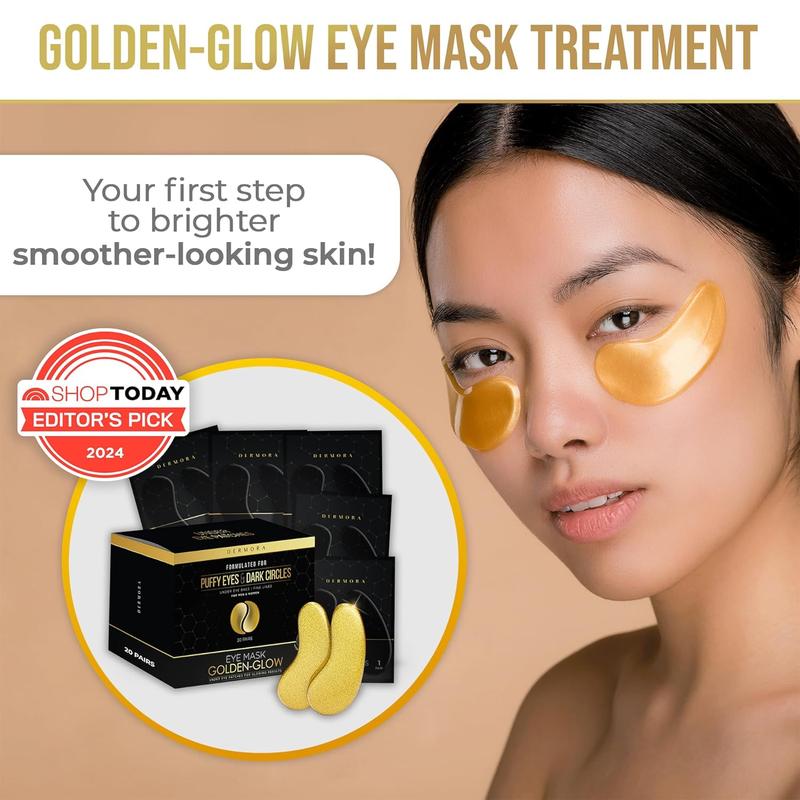 DERMORA Golden Glow Under Eye Patches (20 Pairs Eye Gels)