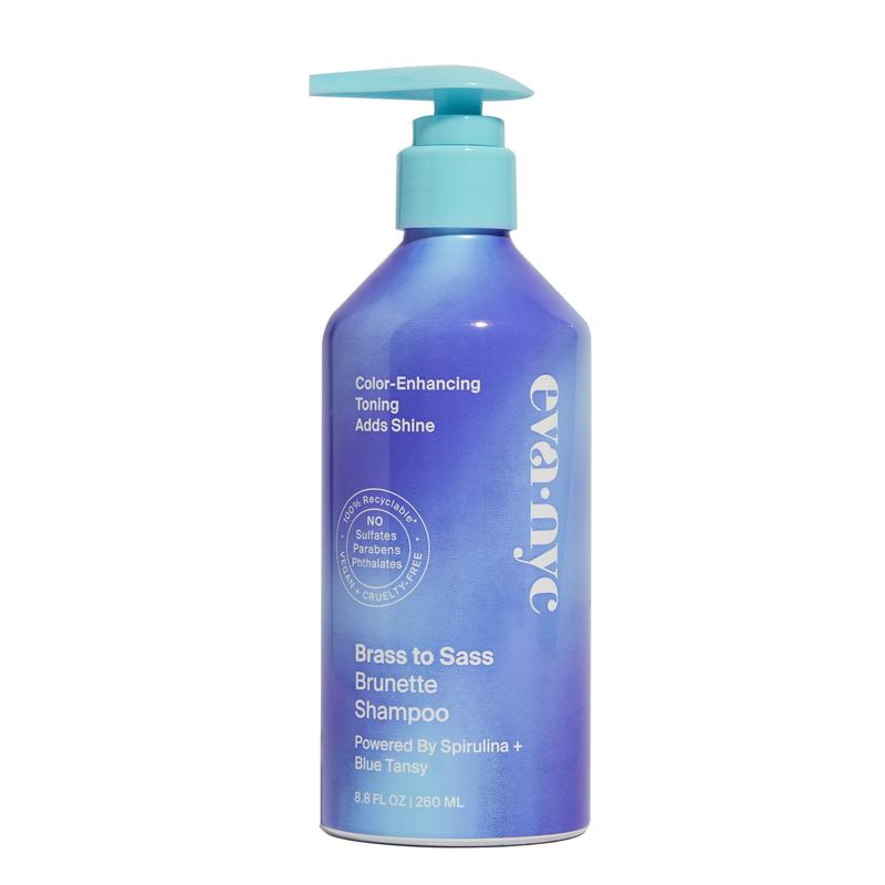 Eva NYC Brass To Sass Brunette Shampoo, Blue Shampoo, 8.8 fl oz