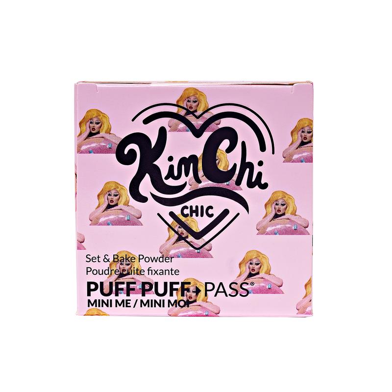 KimChi Chic Mini Puff Puff Pass Set & Bake Powder with Rice Powder & Vitamin-E, Lightweight & Translucent Makeup