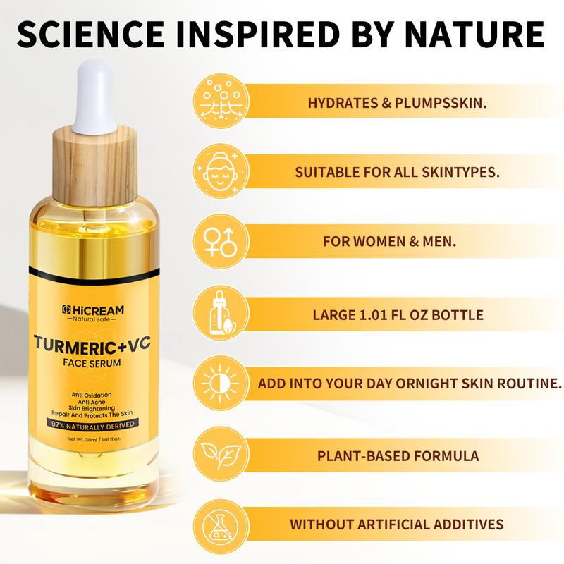 Turmeric Toner, Turmeric Cream,Turmeric Serum - Turmeric +Vitamin C for Glowing Skin, Moisture Set Skincare