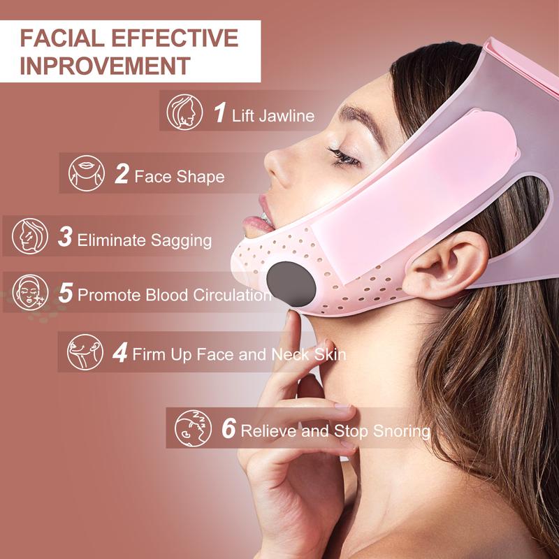 JUSRON Double Chin Reducer V Line Face Lifting Tape Face Strap, Soft Silicone Chin Strap Face Shaper to Removing Double Chin for Women and Men