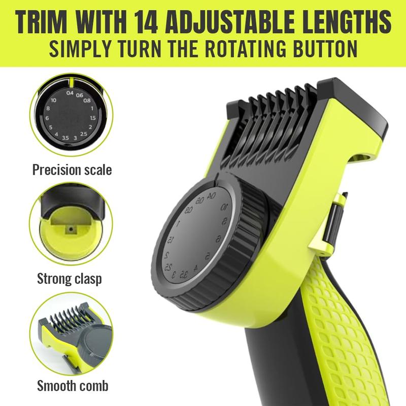 14 Adjustable Lengths Replacement Guide Comb, Electric Nose Hair Trimmer Shaver Head Blade Accessory Compatible with Oneblade Qp2520 Qp2530 Qp2620 Qp2630, Christmas Gift