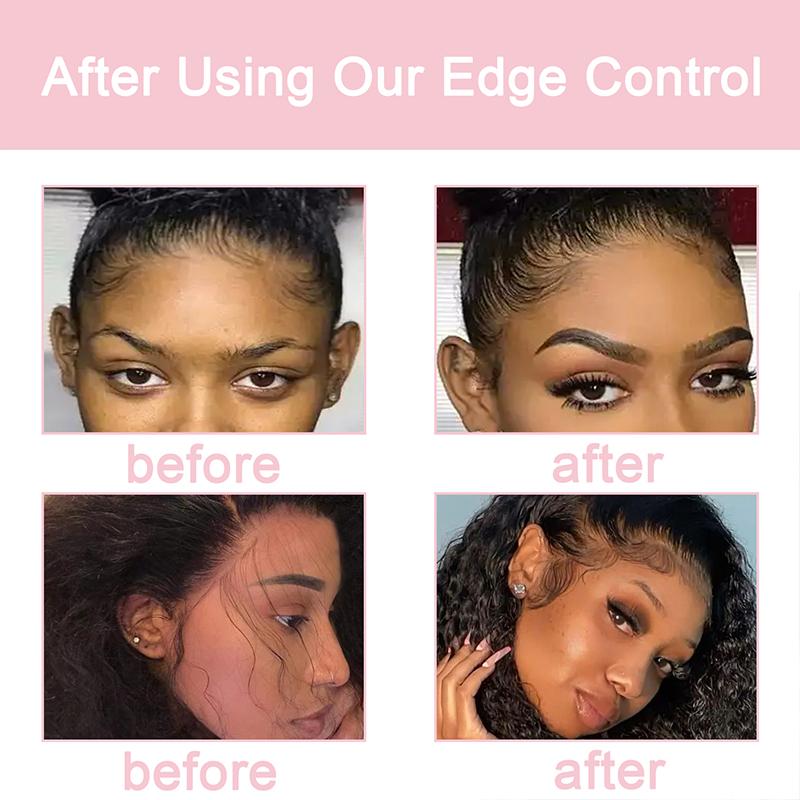 6 Count Edge Control Wax Stick - Strong Hold, Non-Greasy Styling Gel for Black Hair, No Flaking, Includes Edge Brush and Comb