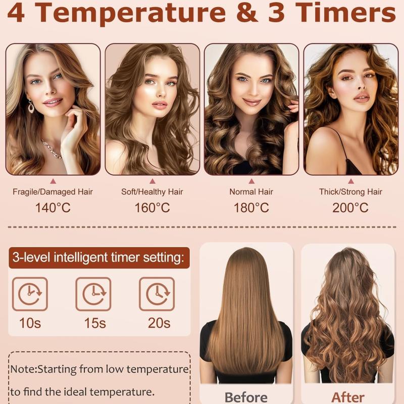 Automatic Hair Curling Iron,28mm Hair Curler,Negative Ion Automatic Hair Hair Curl Wand,4 Modes Temperatures Curling Iron for Women,Hair Styling Tools for Home