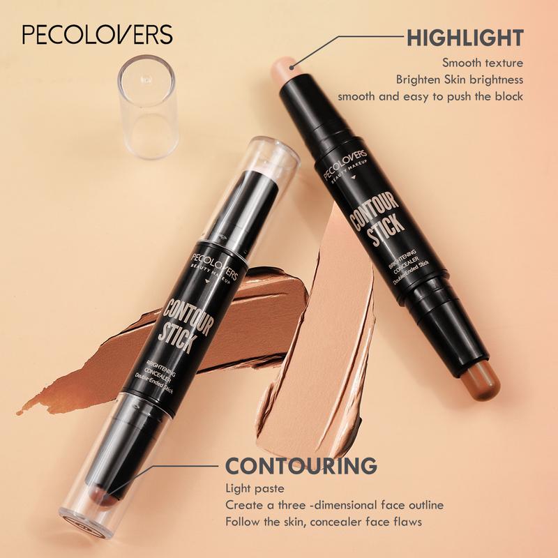 Double-Headed Contouring Stick - Contour Creams for Three-Dimensional Nose Bridge Shadow, V Face, and High Nose Bridge Face Makeup with Dual-Purpose Concealer and Highlighter