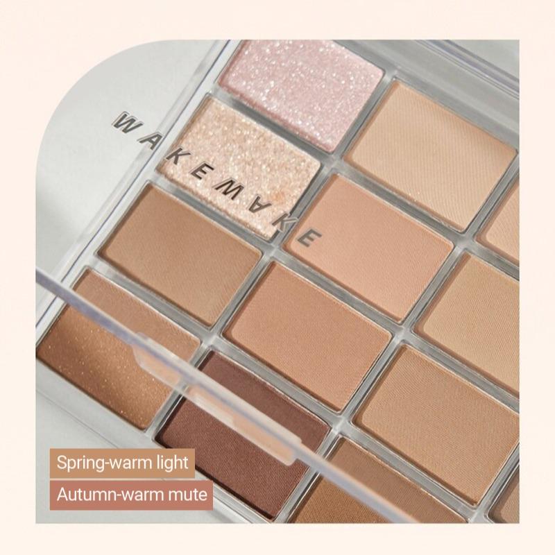 WAKEMAKE Soft Blurring 16 Colors Eye Palette - Eyeshadow, Makeup, Cosmetic