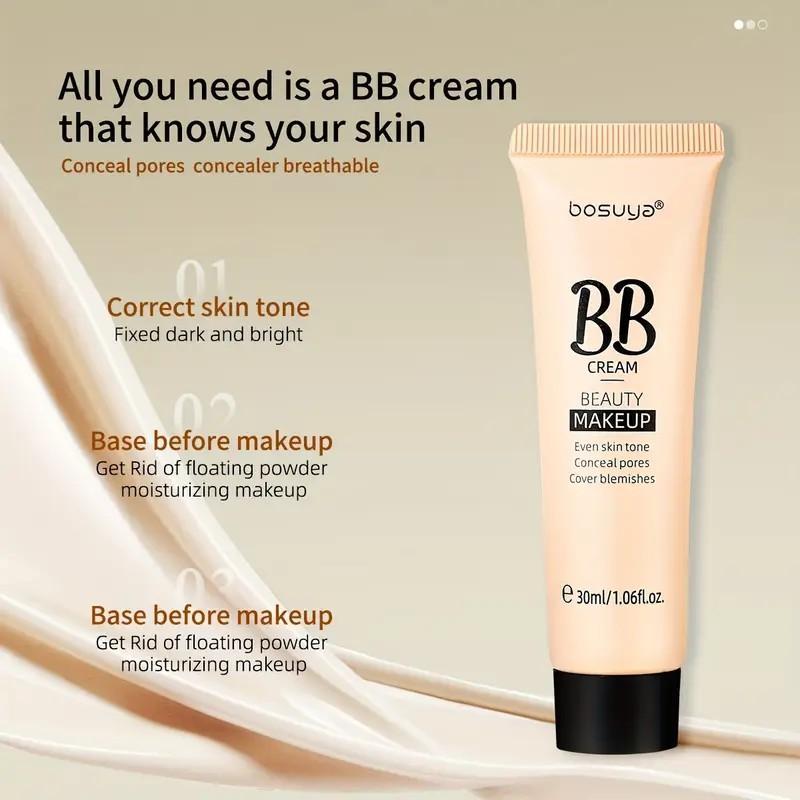 5pcs 30ml Ultimate Coverage Waterproof BB Cream - Long-Lasting, Oil-Control, Pore-Hiding Foundation Makeup for Flawless, Even-Toned Skin with Natural, Ivory, and Tan Shades