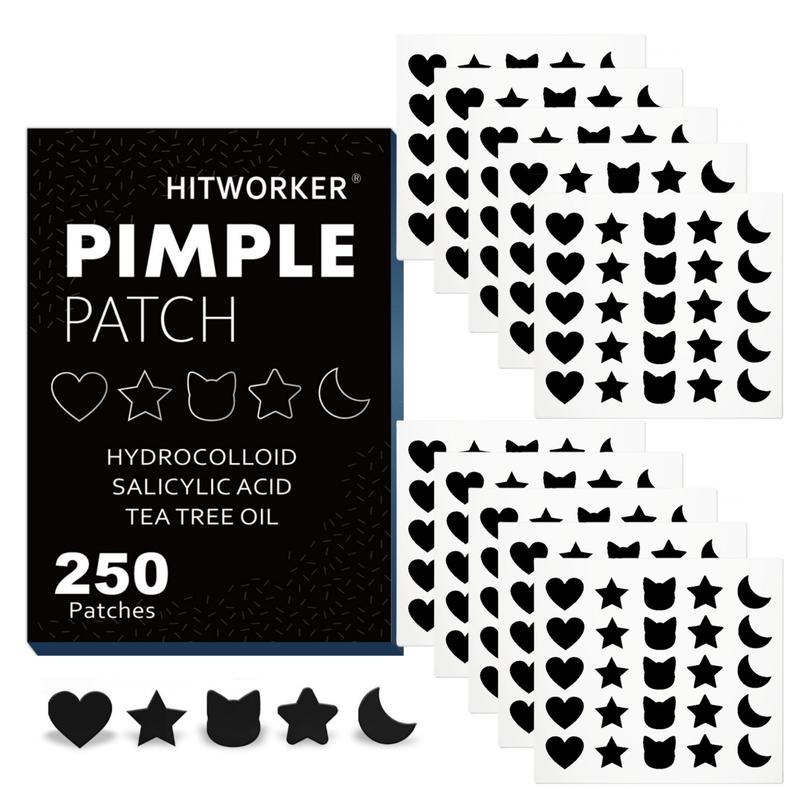 Pimple Patch, 250pcs box Heart & Star Shaped Acne Cover Patch, Hydrocolloid Acne Patches, Skin Care Product for Women & Men, Christmas Gift