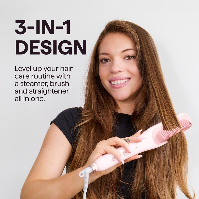 Wavytalk Pro Steam Straightener Brush-Ultimate Hair Hydration and 3X Faster Straightening