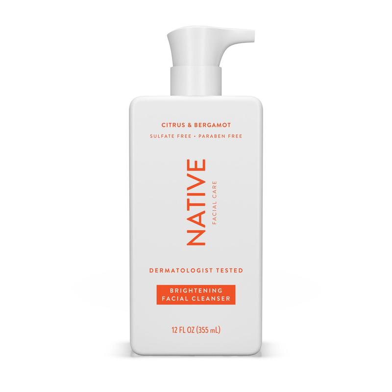 Native Brightening Facial Cleanser, for All Skin Types, Paraben Free, 12 oz