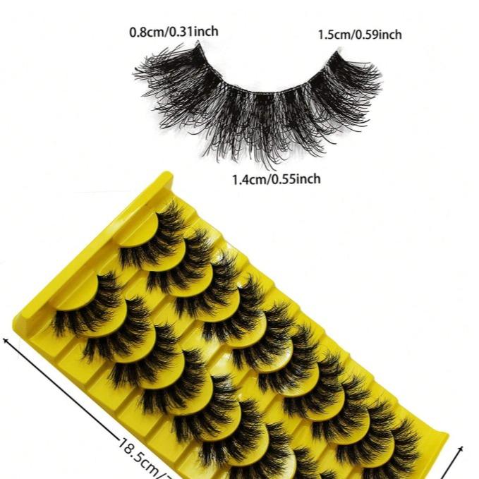 10Pairs 3D Fluffy False Eyelashes For Dramatic Fake Eyelashes Messy False Eyelashes Fluffy Thick Lashes