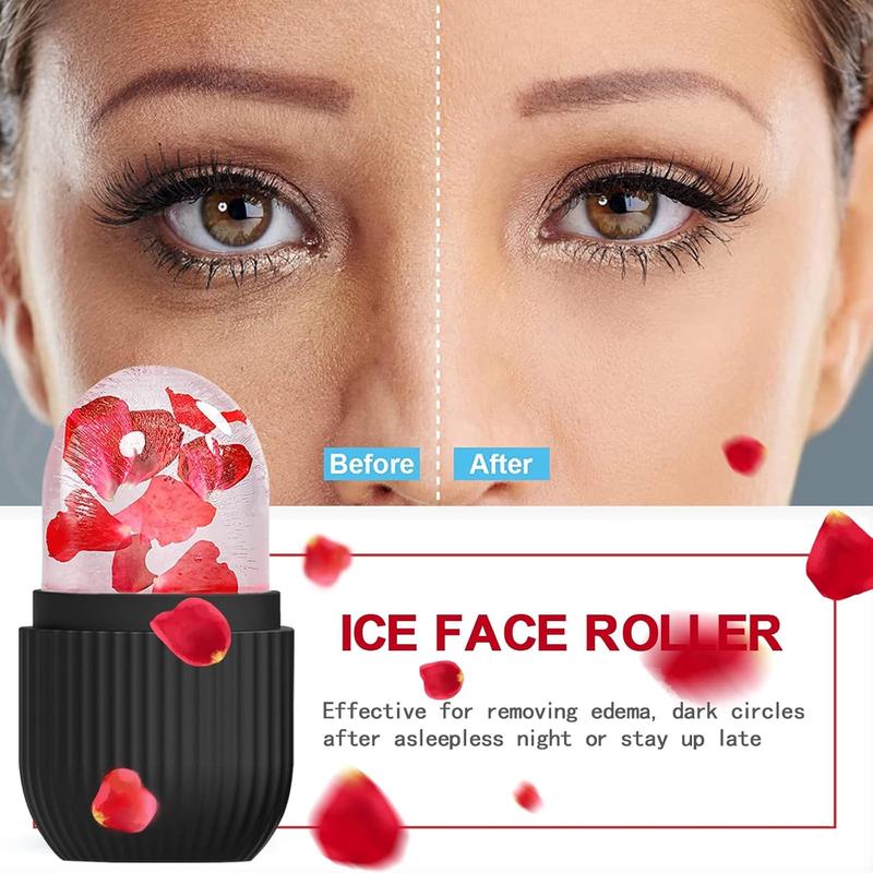 Ice Face Roller Face and Eye Ice Mold Reusable Massage Silicone Beauty Tool Natural Toning and Skin Care Eliminate Eye Bags Multiple Benefits