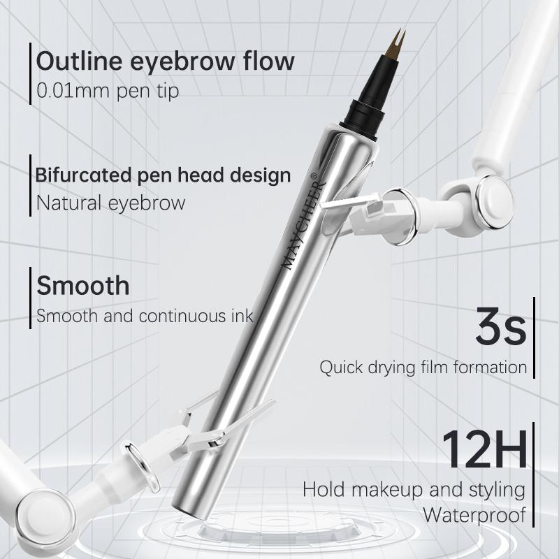 MAYCHEER Waterproof and sweat-proof eyebrow pencil with 2 prongs for natural, hair-like brows that last all day Makeup Cosmetic、Halloween and Christmas gifts