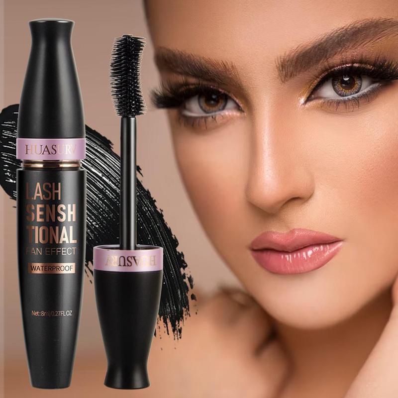 Long Lasting Mascara, 1 Box Waterproof Curling Mascara, Professional Eye Enhancement Makeup Products for Women & Girls