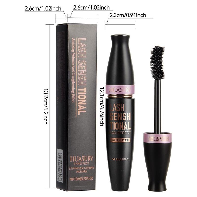 Long Lasting Mascara, 1 Box Waterproof Curling Mascara, Professional Eye Enhancement Makeup Products for Women & Girls