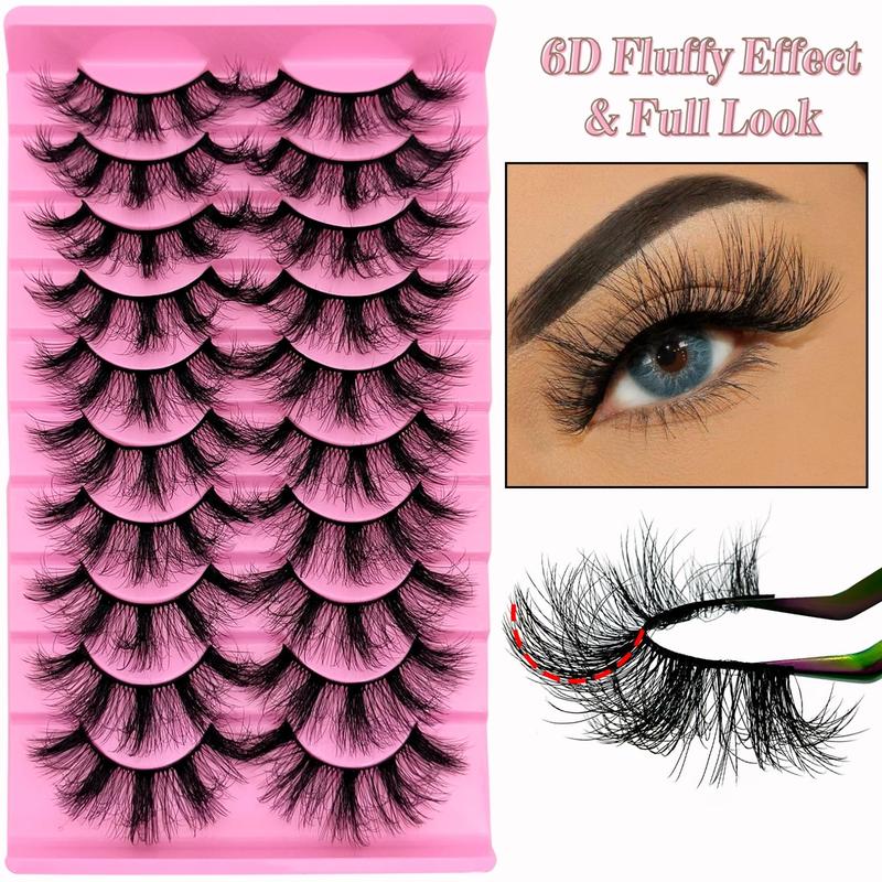 Fluffy False Eyelashes, Wispy Individual False Eyelashes, Mixed Length Natural Look Eyelashes Extensions, Self Grafting False Eyelashes