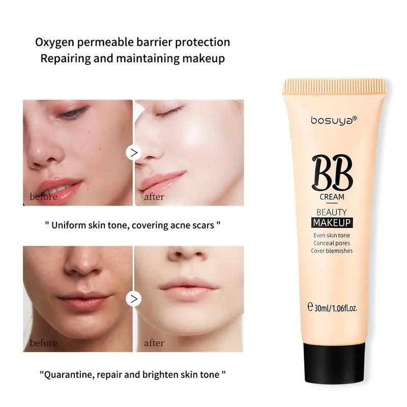 5pcs 30ml Ultimate Coverage Waterproof BB Cream - Long-Lasting, Oil-Control, Pore-Hiding Foundation Makeup for Flawless, Even-Toned Skin with Natural, Ivory, and Tan Shades