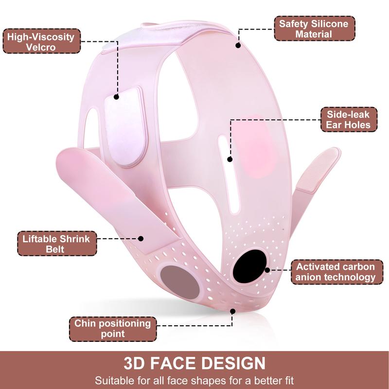 JUSRON Double Chin Reducer V Line Face Lifting Tape Face Strap, Soft Silicone Chin Strap Face Shaper to Removing Double Chin for Women and Men