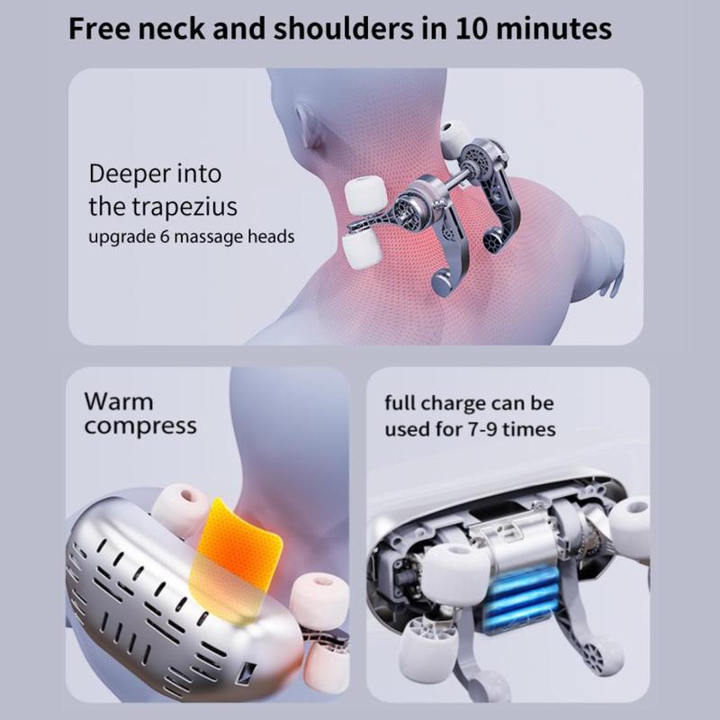 Neck & Shoulder Massager, Back & Waist Heating Massage Pillow, Multifunctional Comfort Home Neck Massager, Fitness Accessories for Back, Waist, Leg, Foot Relaxation, Christmas Gift