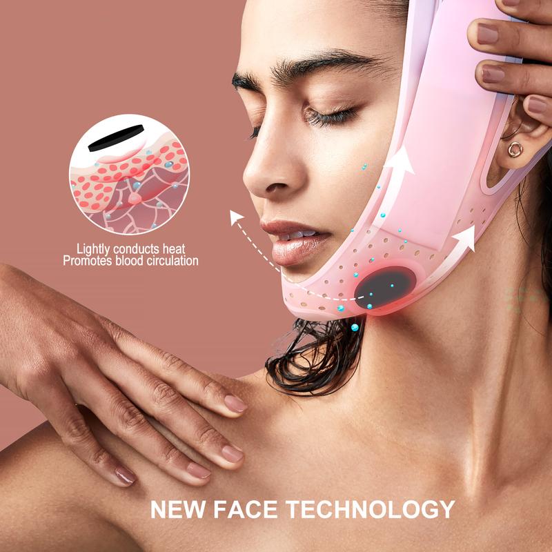 JUSRON Double Chin Reducer V Line Face Lifting Tape Face Strap, Soft Silicone Chin Strap Face Shaper to Removing Double Chin for Women and Men