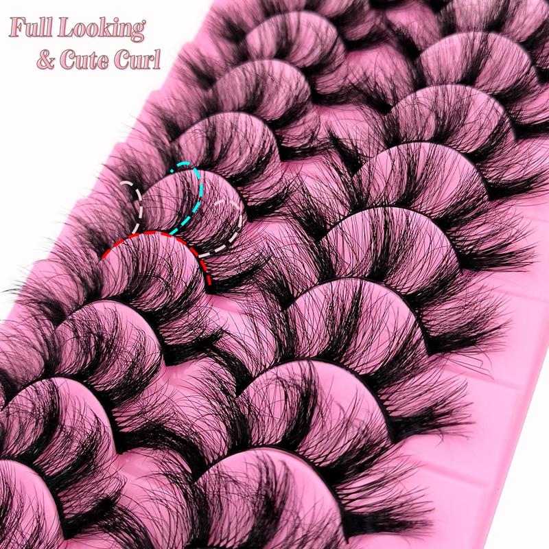 Fluffy False Eyelashes, Wispy Individual False Eyelashes, Mixed Length Natural Look Eyelashes Extensions, Self Grafting False Eyelashes