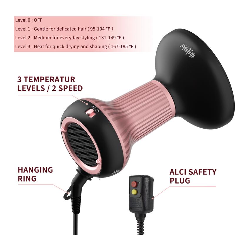 WUFAYHD Diffuser Hair Dryer for Curly Hair: Professional 2 in 1 Diffuser & Hair Dryers with Ionic & Ceramic Technology for Wavy Hair Enhances Curls and Waves While Reducing Frizz, Gifts for Women temperature control