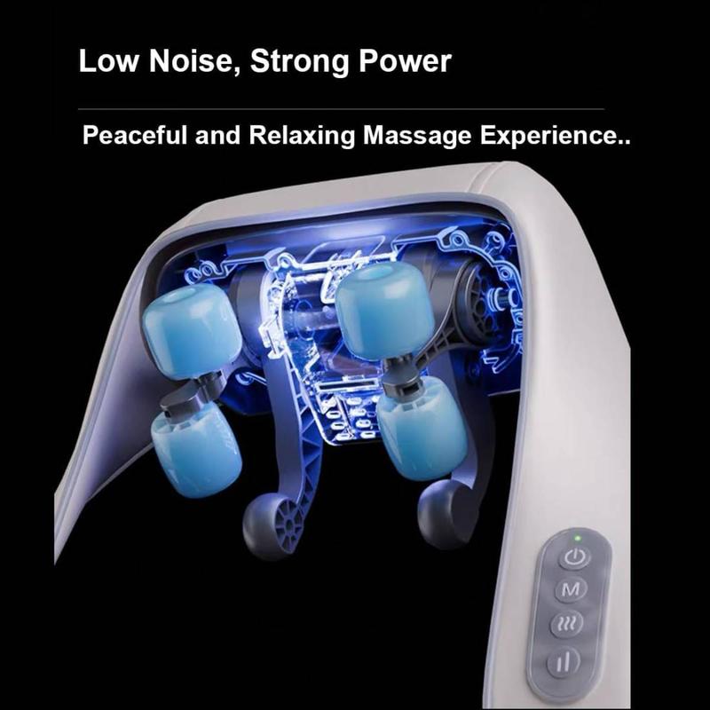 USB Rechargeable Wireless Neck & Shoulder Massager, Portable Electric Massager, Deep Tissue Relief Massage Pillow for Home & Office Use