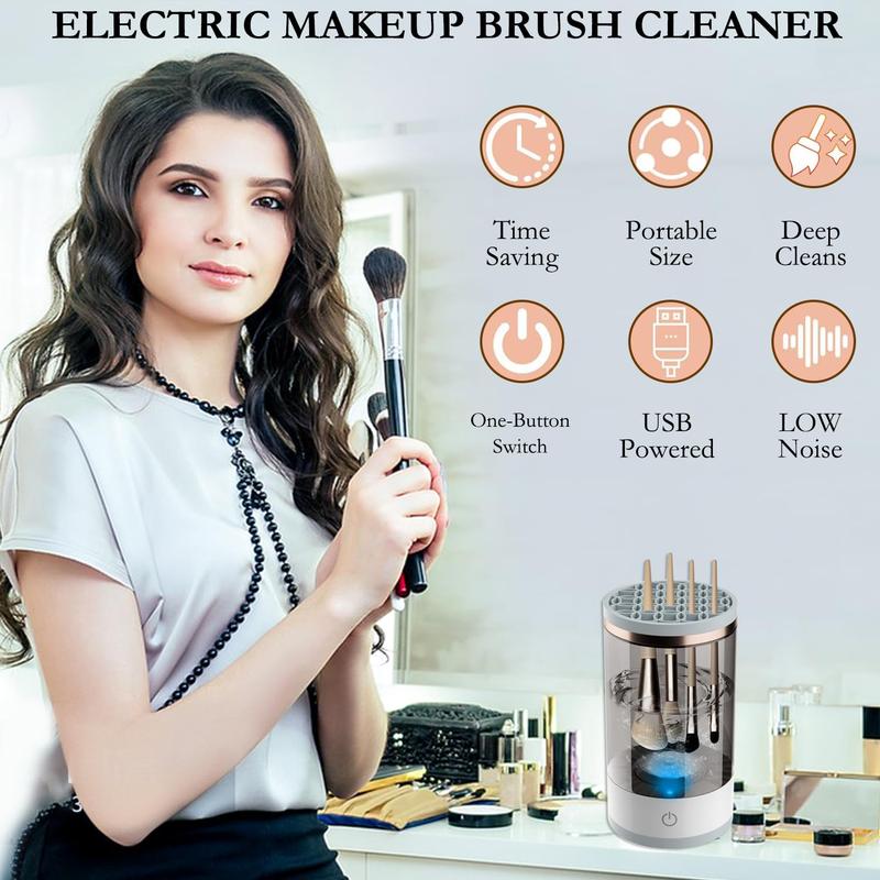 Brushblast Pro Makeup Brush Cleaner, Auto-Rotating Cozy Luna Brush Cleaner for Deep Cleaning, Upgraded & No Need to Install, One-Click Operation, Suitable for All of Makeup Brushes