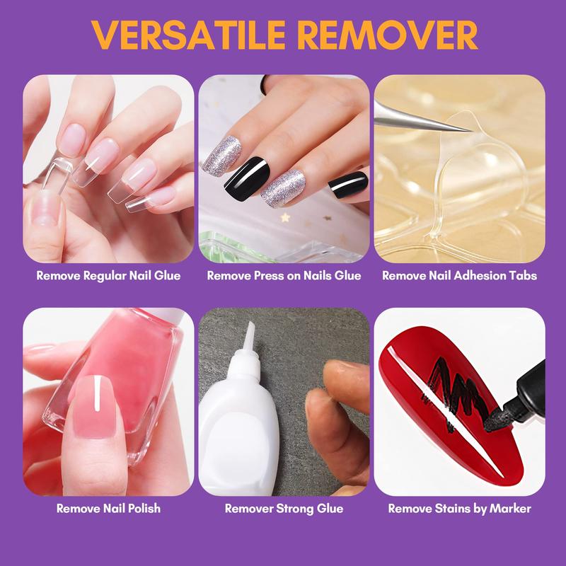 Makartt Nail Glue Remover for Acrylic Nails Press on Nails, 50ML Debonder, Nail Tips Fake Nail Adhessive Remover without Acetone, Can't Remove Gel Nail Polish sallys nailglue Brush Nail Care Uv Manicure