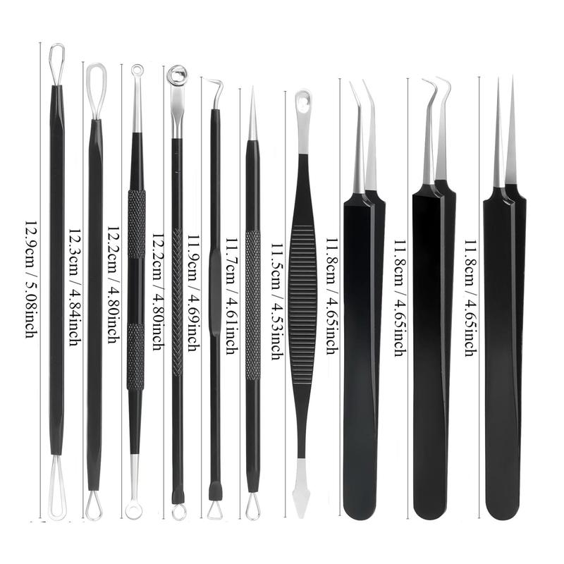 Professional Skincare Blackhead Remover Kit, 10pcs set Blackhead Extractor Kit for Women & Men, Pore Tweezer Removal Tools, Body Care Products