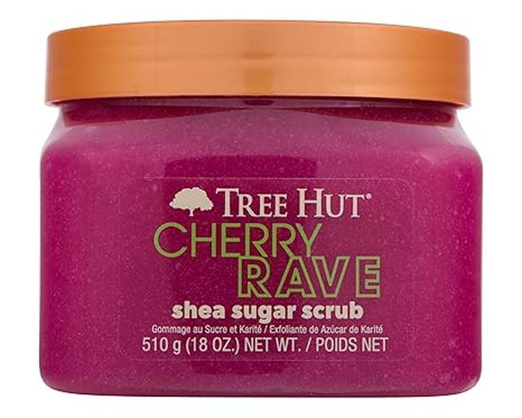 Tree Hut Cherry Rave Shea Sugar Scrub | Exfoliating Body Scrub Removes Dead, Dry Skin for a Soft & Hydrated Feel