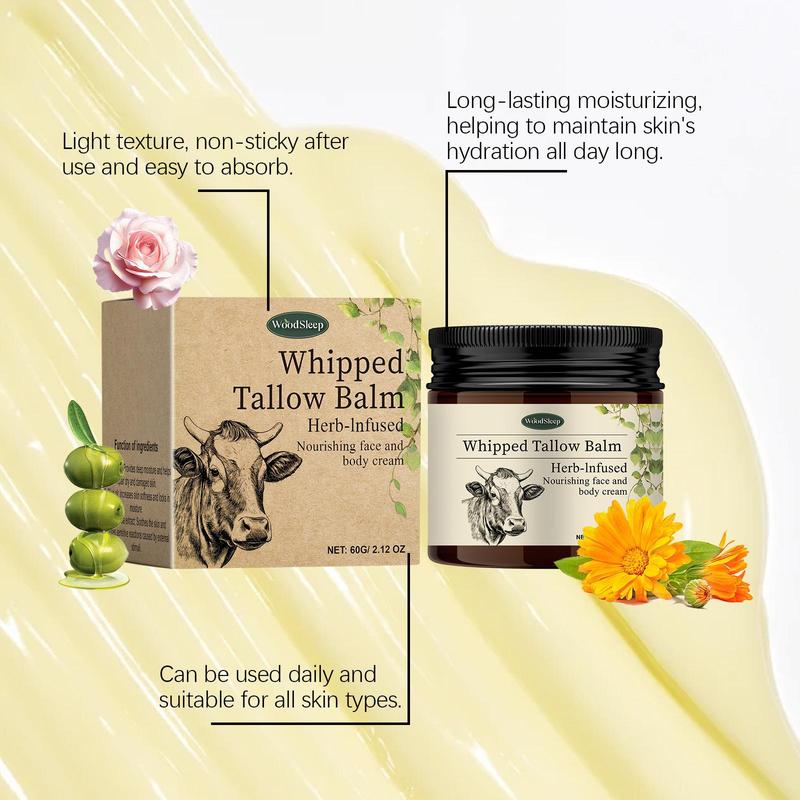 60g Tallow Balm, Moisturizing Body Cream, Hydrating Body Lotion for Dry Skin, Body Care Product for Women & Men Daily Use