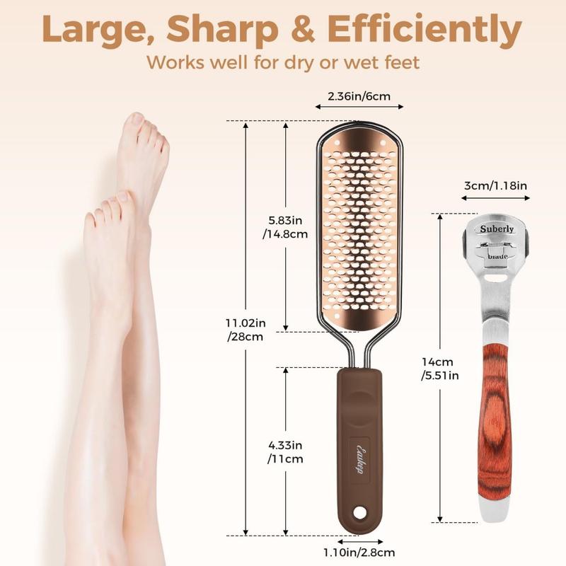 Foot File Foot Scrubber Pedicure Callus Remover for Feet Professional Grater Rasp Foot Scraper Corns Callous Removers Cracked Dead Skin Remover for Dry and Wet Feet Care