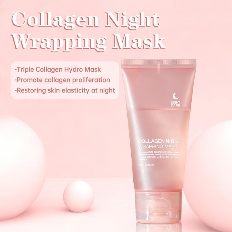 Collagen Night Wrapping Mask, Sleep, Shed and Glow, Elasticity Collagen Overnight Wrapping Peel Off Facial Mask Pack & Hydration Care, Korean Skin Care, Elasticity & Hydration Care, Reduces Sagging & Dullness Glow Boost, Comfort Skincare Products