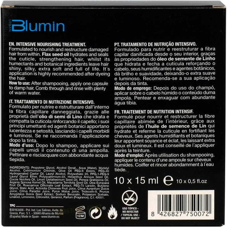 Blumin Intense Nutrition Treatment and Restructuring of the Hair Fiber, 10 ampoules of 15 ml