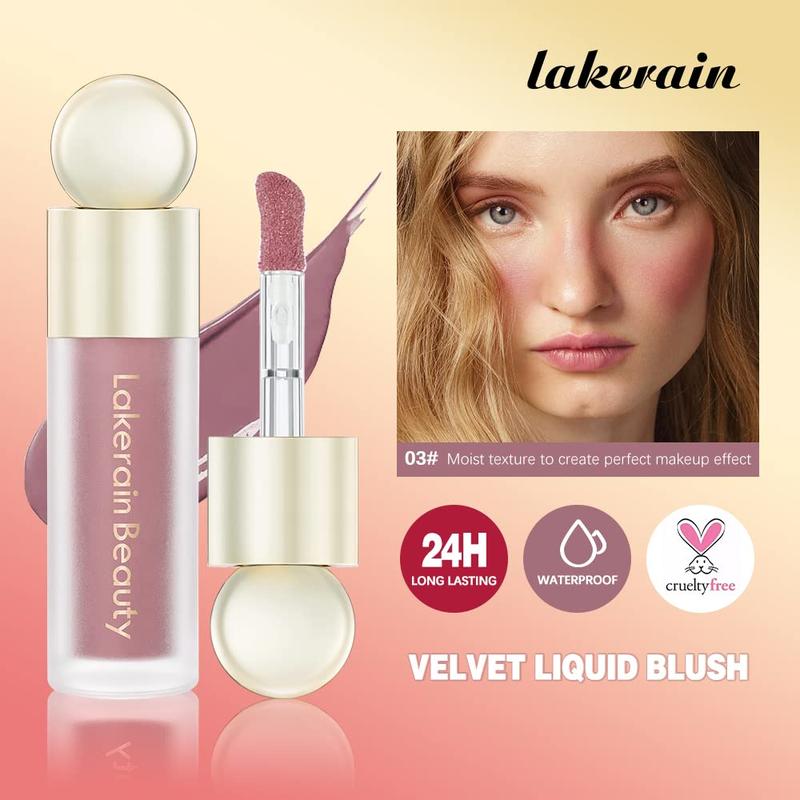 Liquid Blush For Cheeks, Soft Velvet Cream Blush Face Blush Makeup, Pink Blush Red Blush Skin Tint, Natural-Looking Matte Finish Makeup Blush Stick, Waterproof&Long Lasting Dewy Cheek Tint, Moisturizing&Lightweight Blendable Feel Blush Makeup (3#)