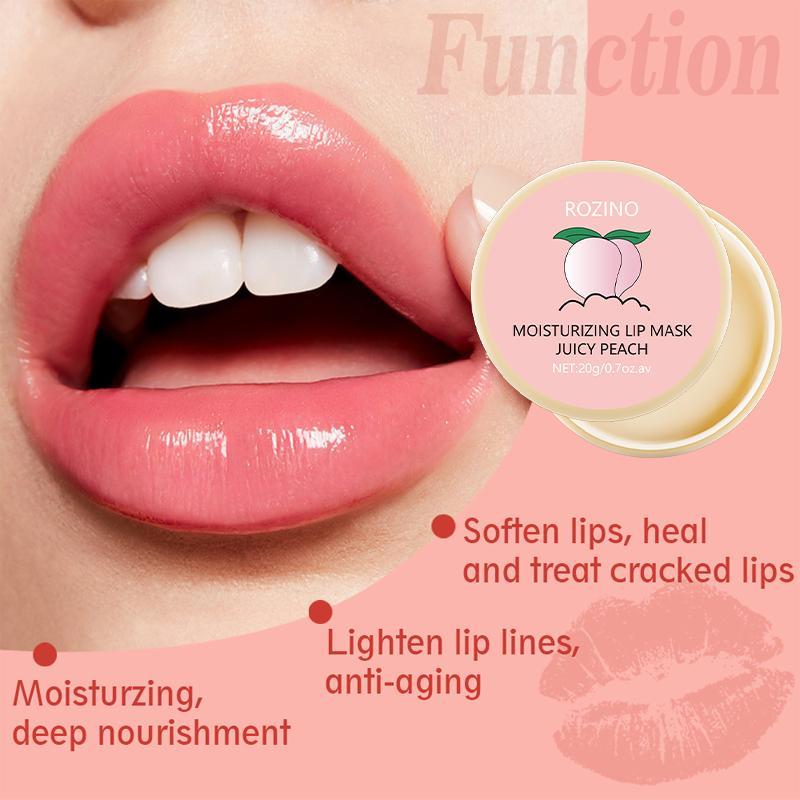 Moisturizing Lip Mask, Honey Peach Lip Oil Film, Exfoliating Anti Drying Lip Care Mask