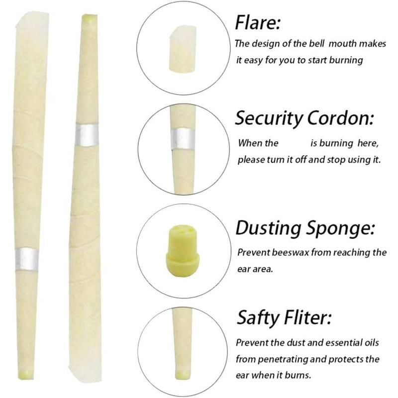 Beeswax Ear Candle Wax Removal, 1 Ear Cleaning Tool Set, Simple Cleaning, Easy to Use