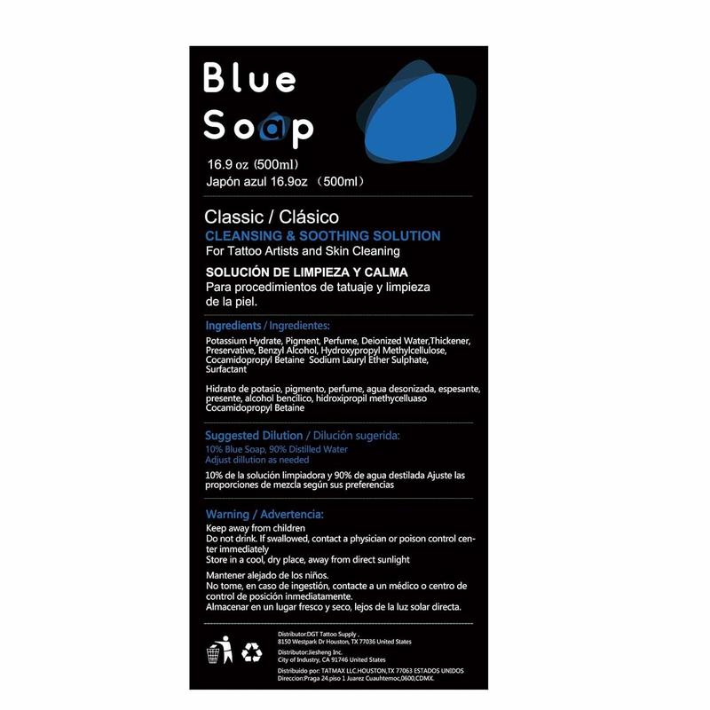 Tattoo Soap Ultra-Concentrated Blue Soap 16.9oz(500ml) 1:10 Dilution, Prep Wash with 8oz Squeeze Bottle, Tattoo Soap Tattoo Supplies for Tattoos Piercings, Clean Skin Equipment